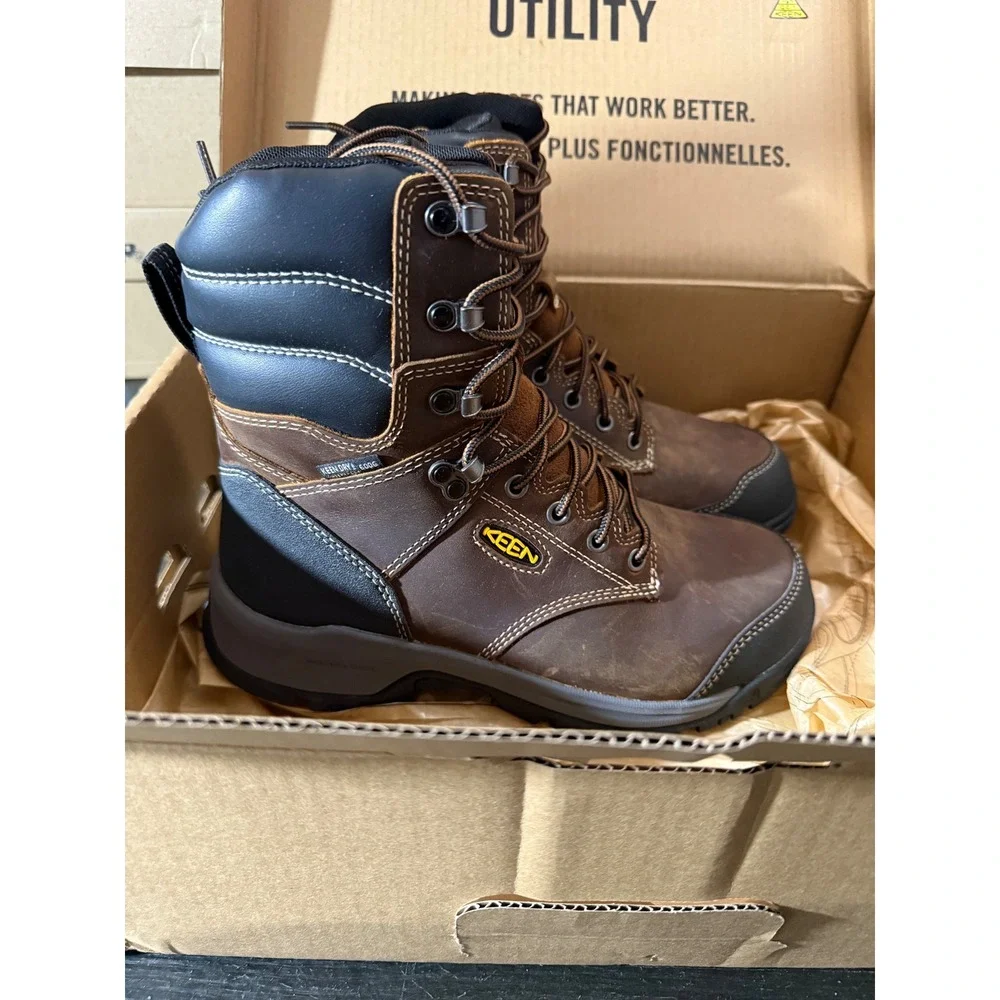 Keen Utility 600G Insulated Waterproof Work Boots‎ Brown Leather Mens 7.5 EE